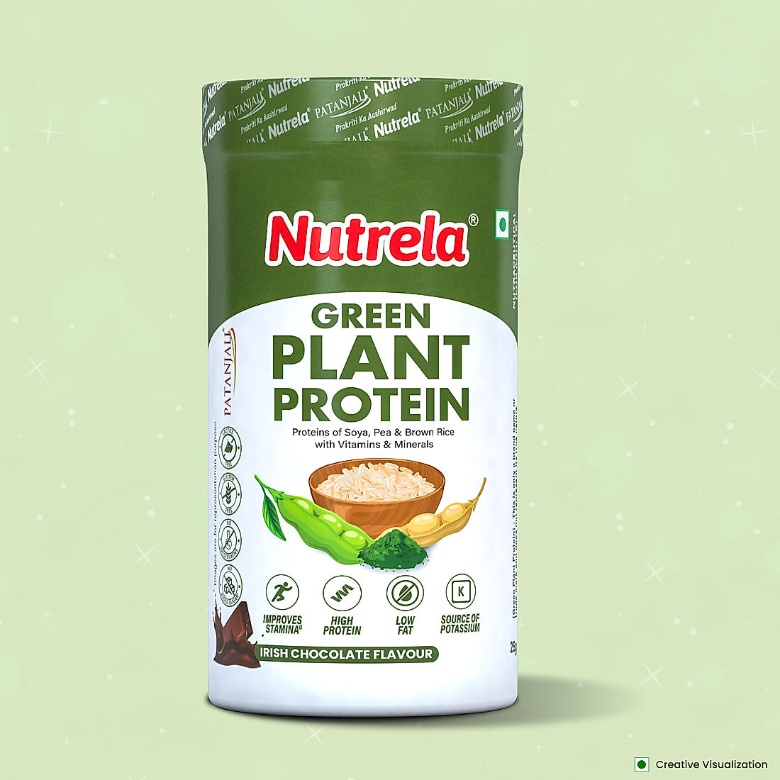 Patanjali Nutrela Green Plant Protein - Irish Chocolate - 500g