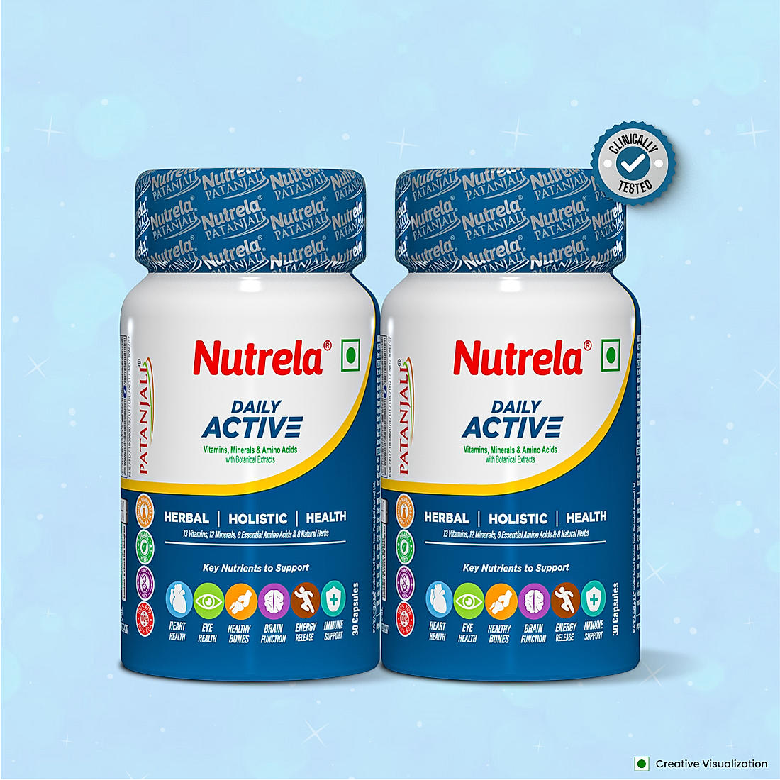 Patanjali Nutrela Daily Active Multivitamin 30 X 2 Capsules (Pack of 2)