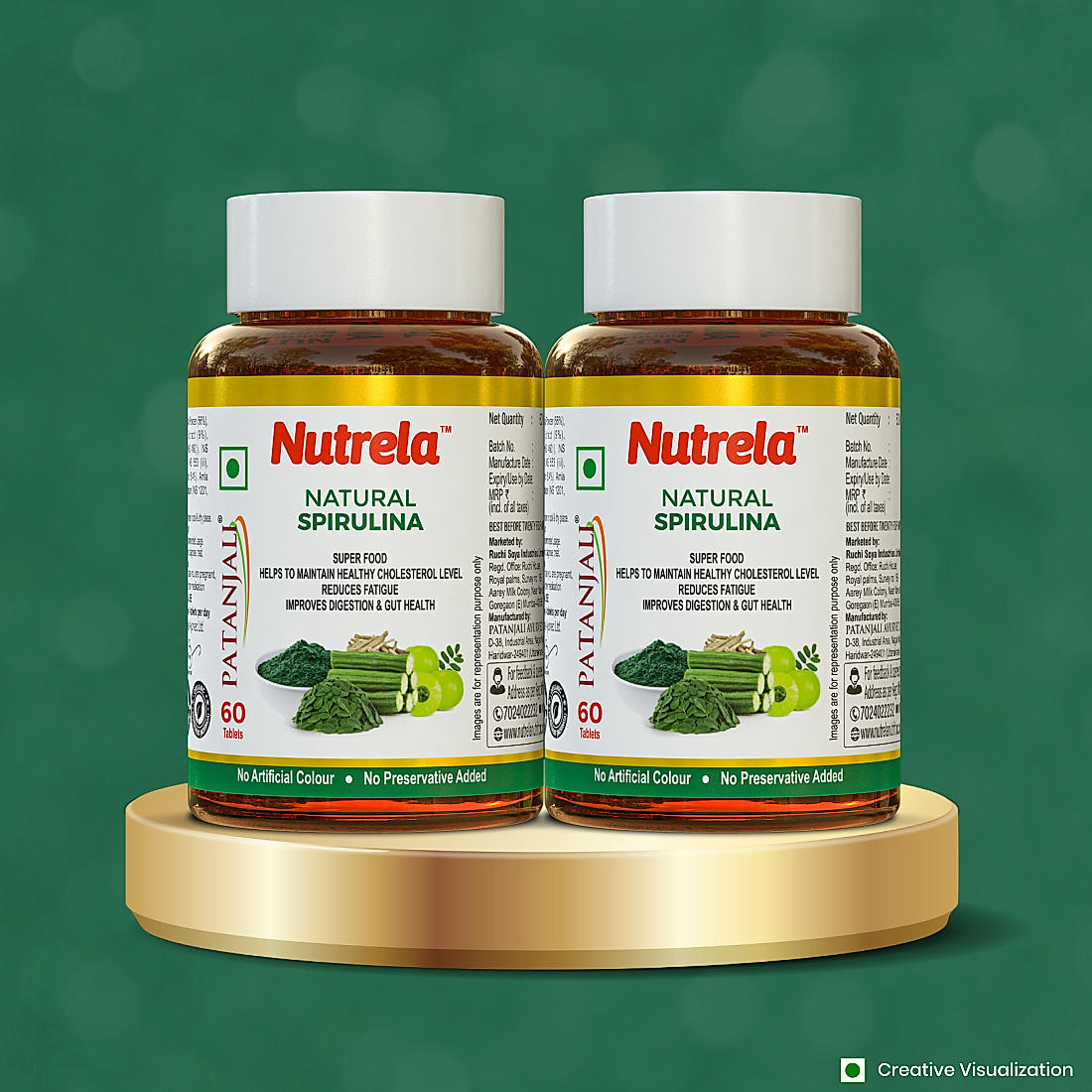 Patanjali Nutrela Natural Spirulina 60 X 2 Tablets (Pack of 2)