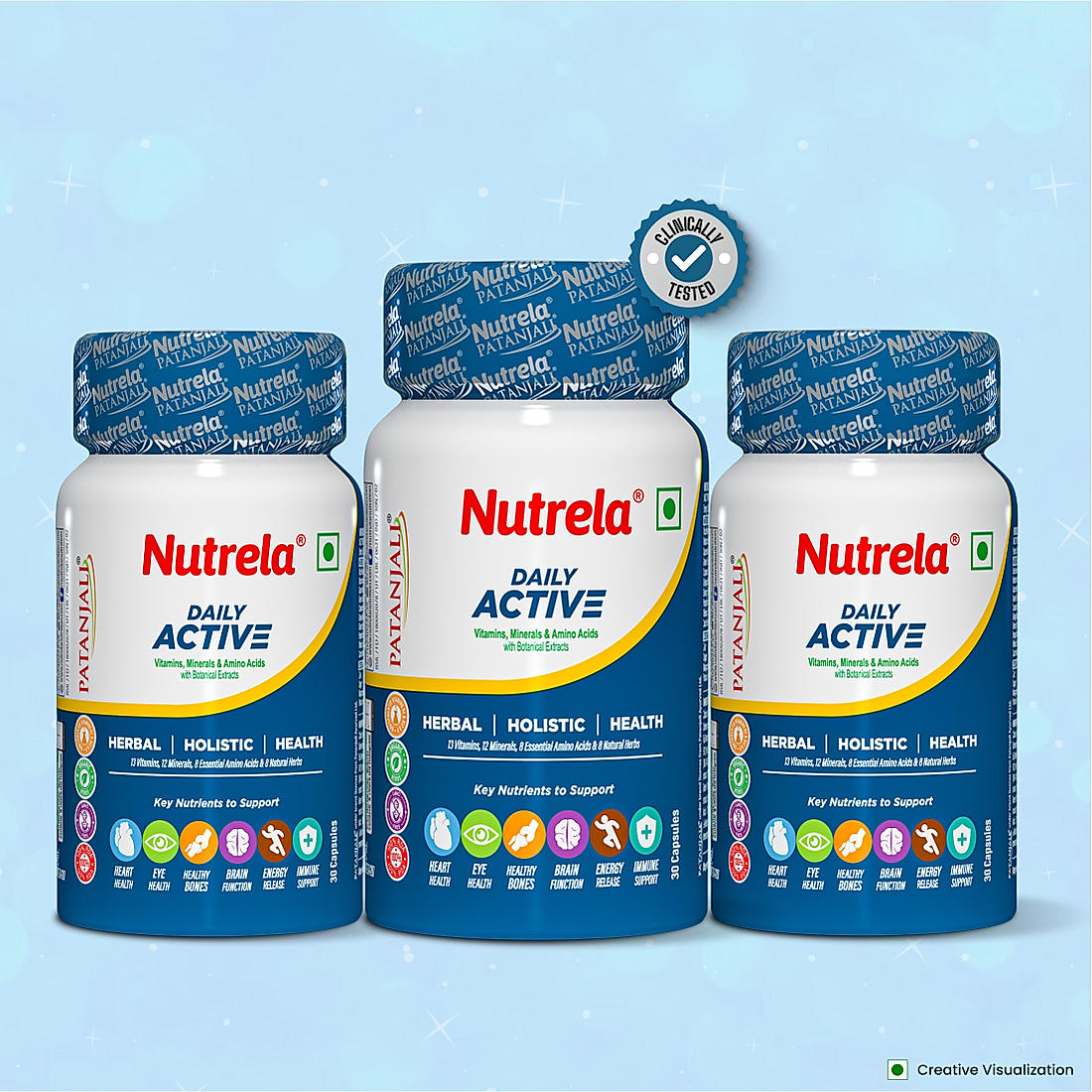 Patanjali Nutrela Daily Active Multivitamin 30 X 3 Capsules (Pack of 3)