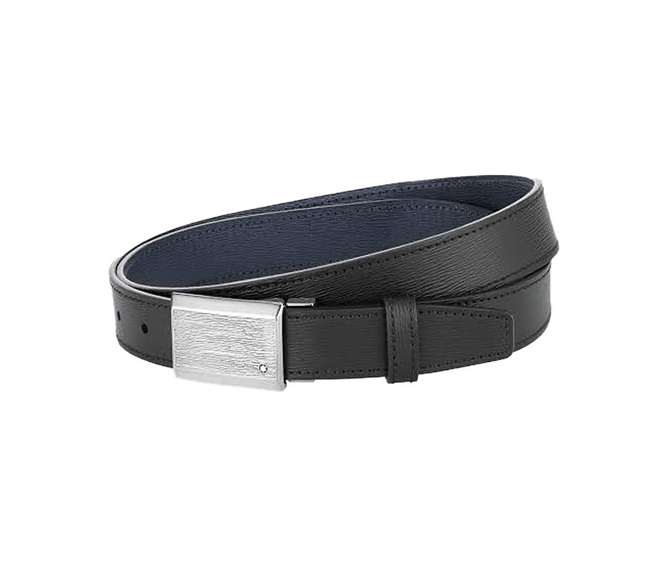 Black/blue 30 mm reversible leather belt