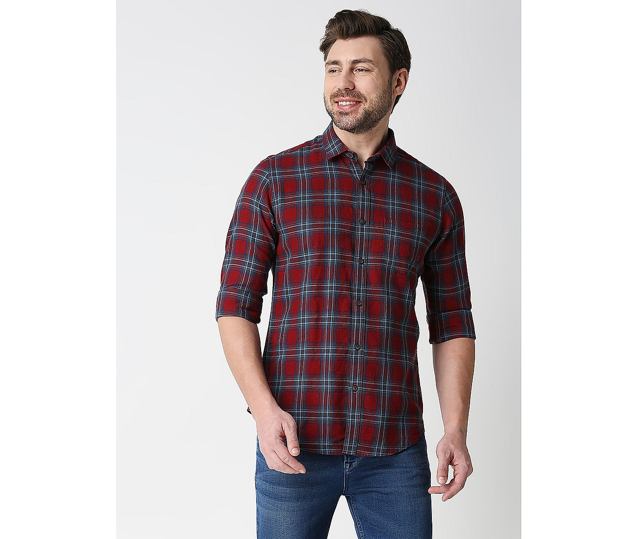 Buy Red & Black Shirts for Men by Pepe Jeans Online | Ajio.com