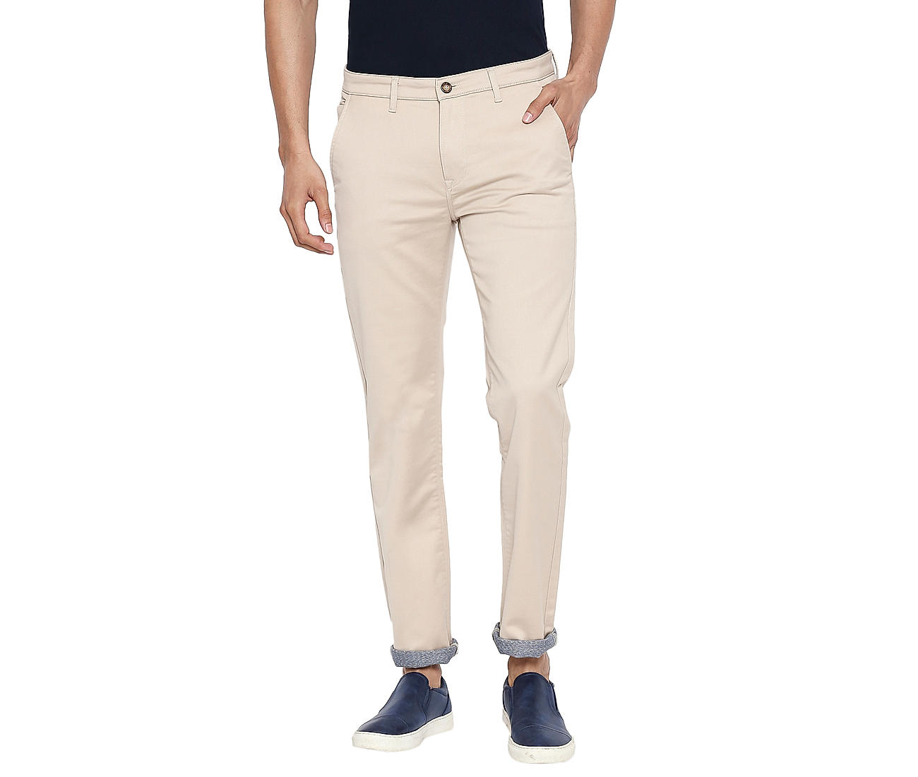 Buy Cream Solid Slim Fit Trousers for Men Online at Killer Jeans  471575