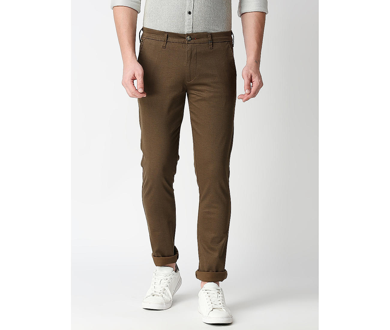 Mens Brown Slim Fit Solid Trousers in Mazgaon  magicpin  August 2023