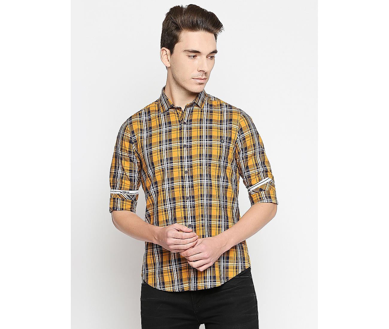 Buy Slim Fit Check Yellow Shirts for Men Online at Killer Jeans