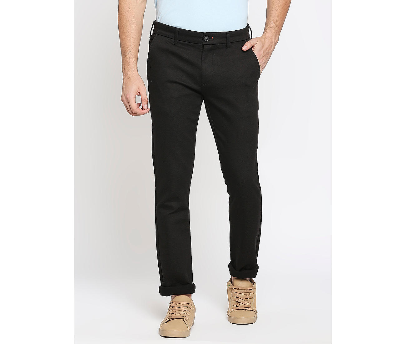 Buy Men Black Slim Fit Solid Casual Trousers Online  794179  Allen Solly