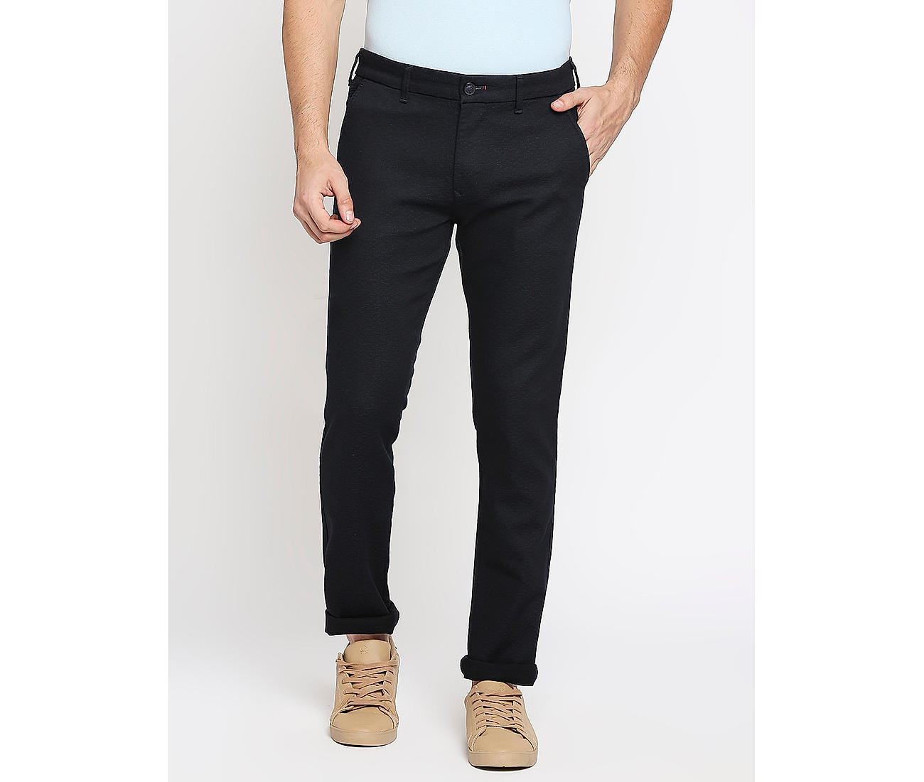 Buy Louis Philippe Black Slim Fit Striped Trousers for Mens Online @ Tata  CLiQ