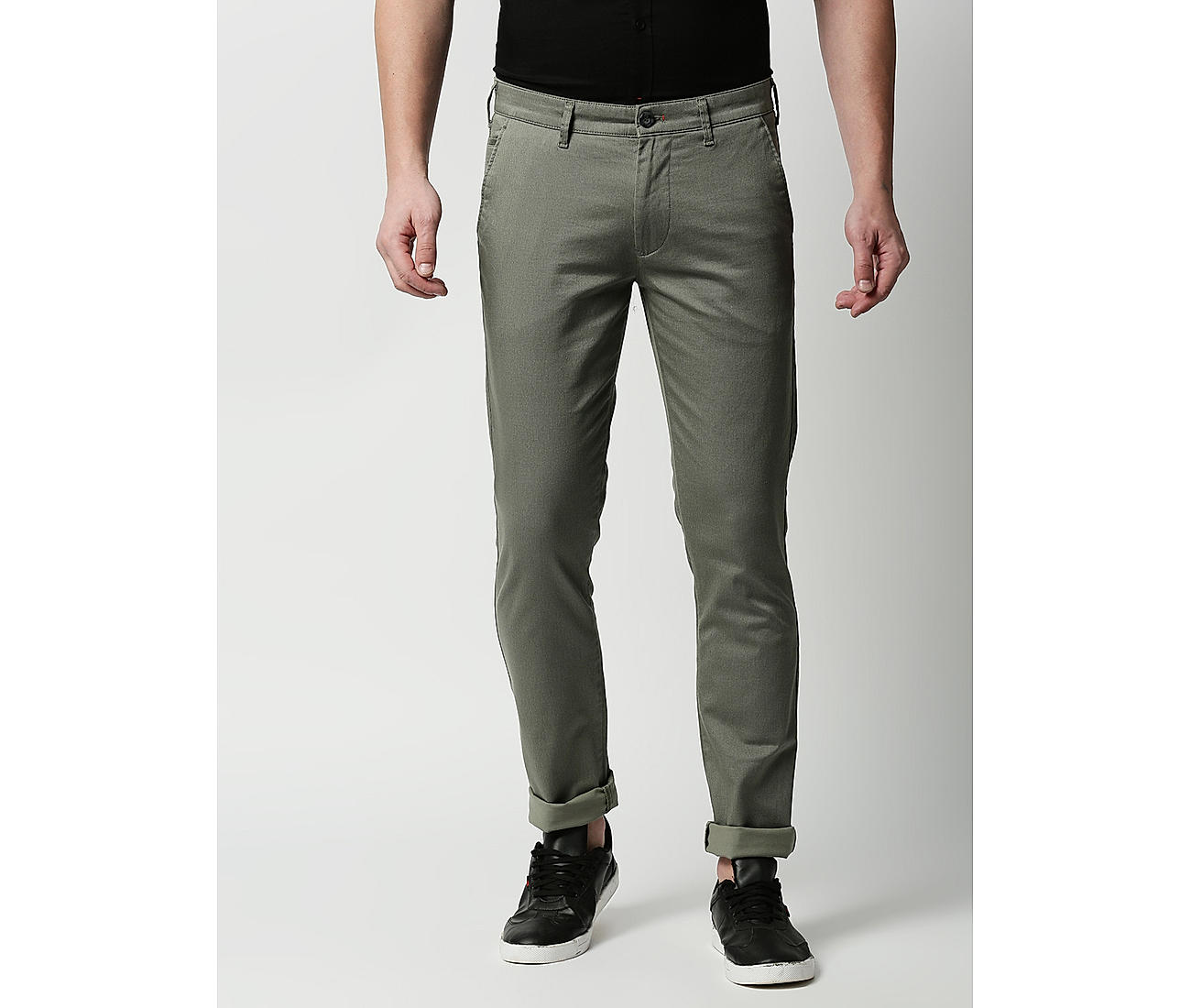 PLAYERS Mens Slim Fit Formal Trouser Combo Olive Green  PBlue