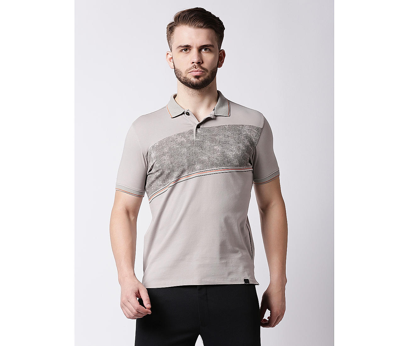 Ray kit rygte Buy Grey Printed Slim Fit Polo Neck T-Shirts for Men Online at Killer Jeans  | 486904