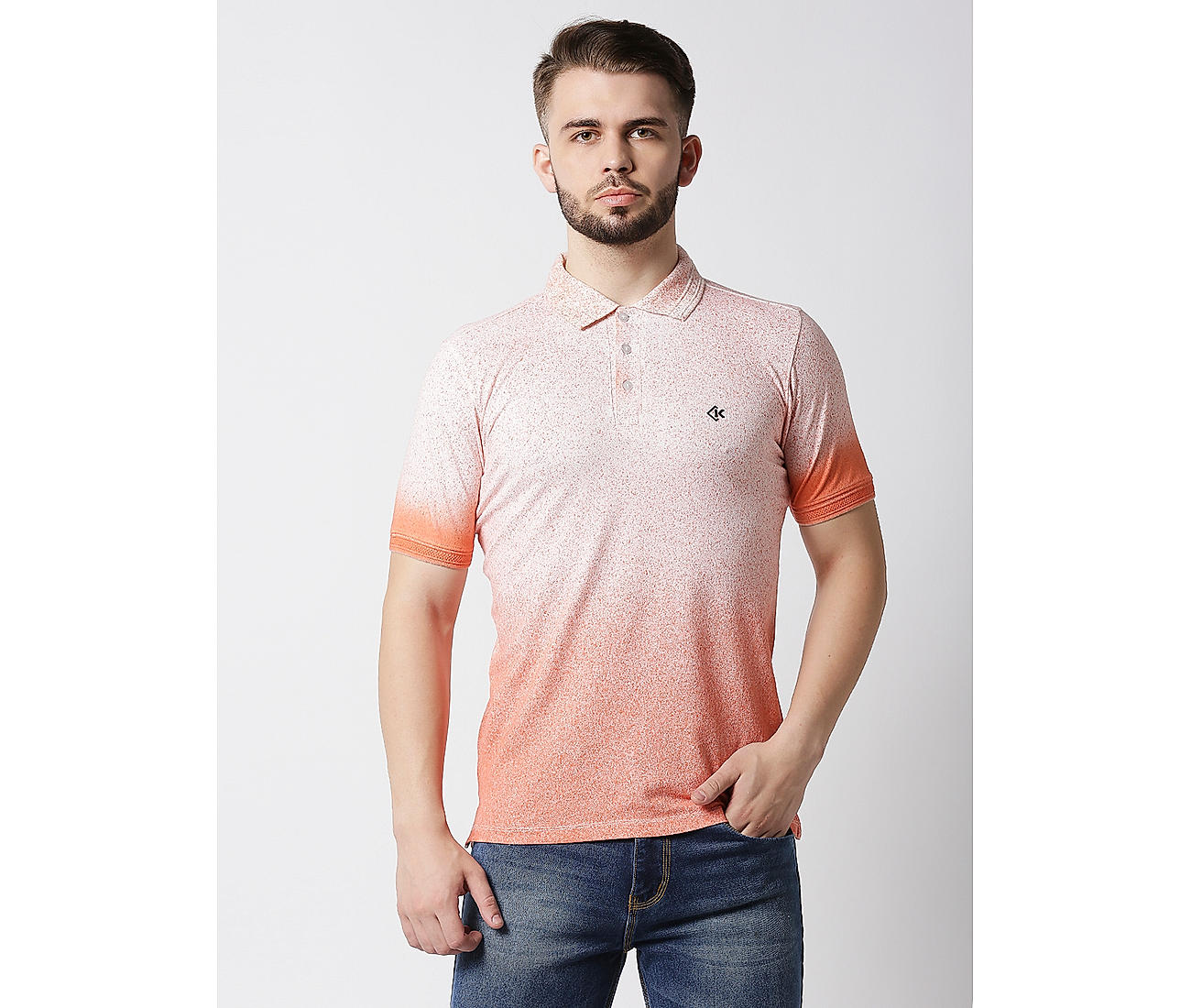 Orange Slim Fit Polo Neck T-Shirts for Men Online at Killer Jeans |