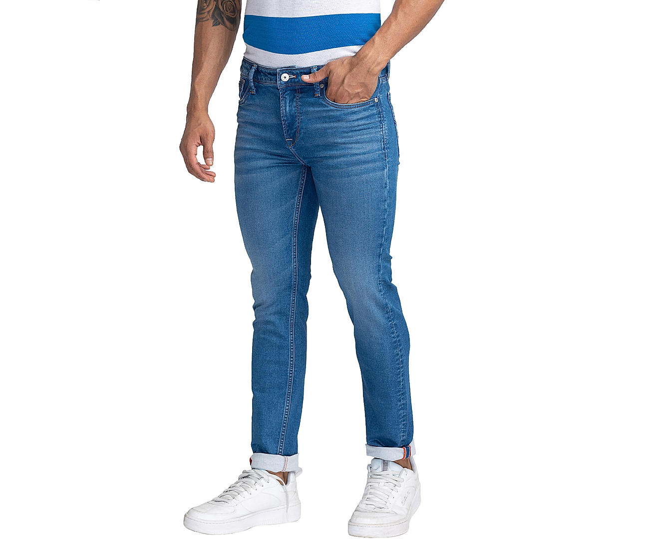 Buy Blue Solid Ankle Fit Jeans for Men Online at Killer Jeans | 504946