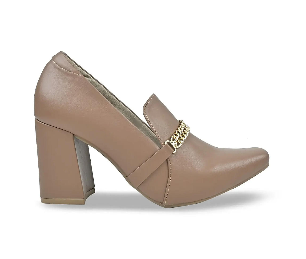 Taupe block hot sale heel pumps