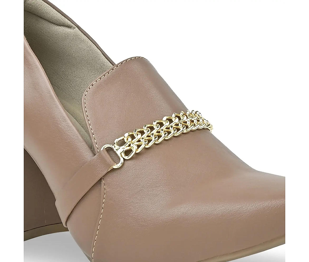 Buy Empower By Rocia Taupe Block Heel Chained Pumps for Women
