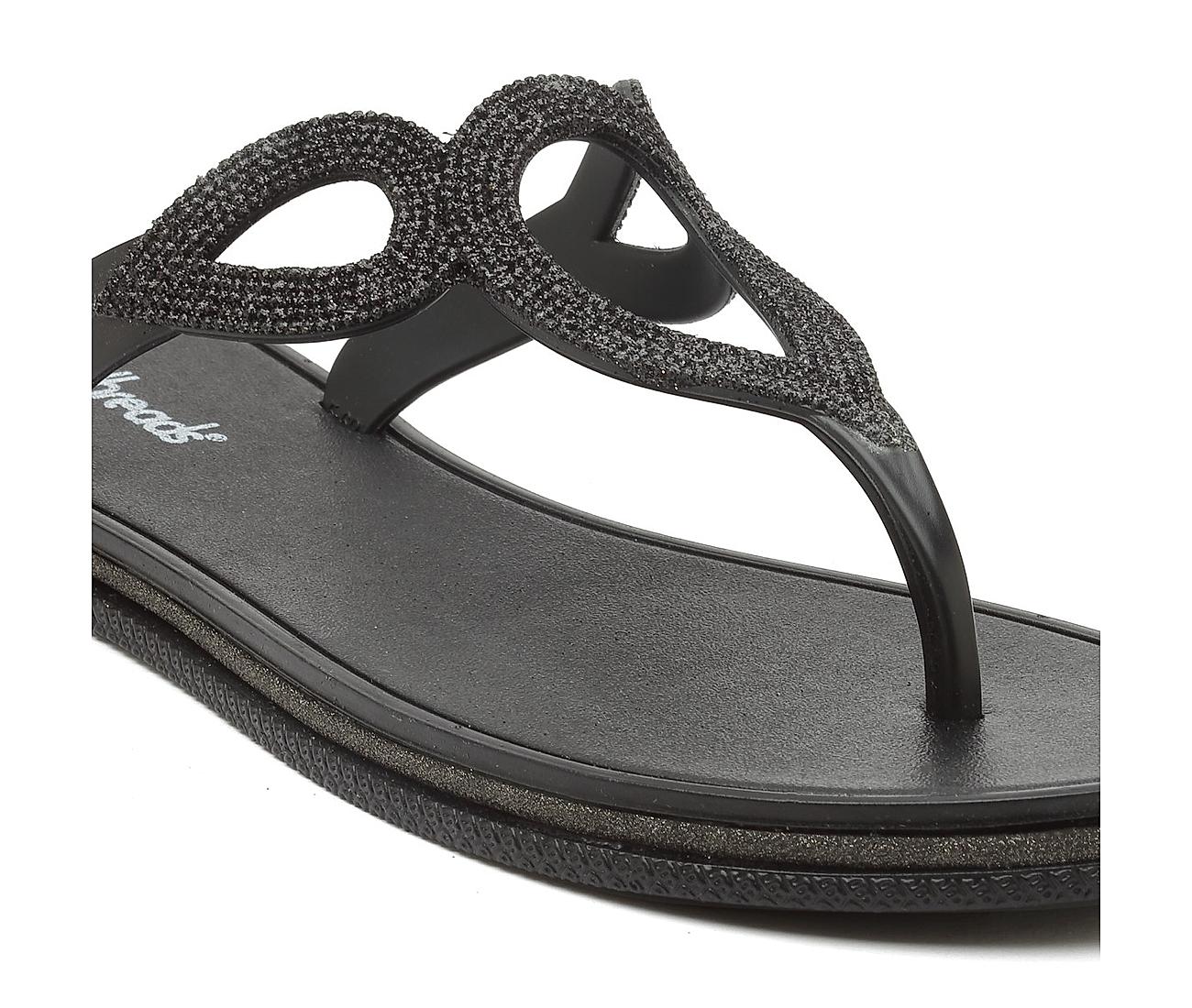 Black bling 2025 flip flops