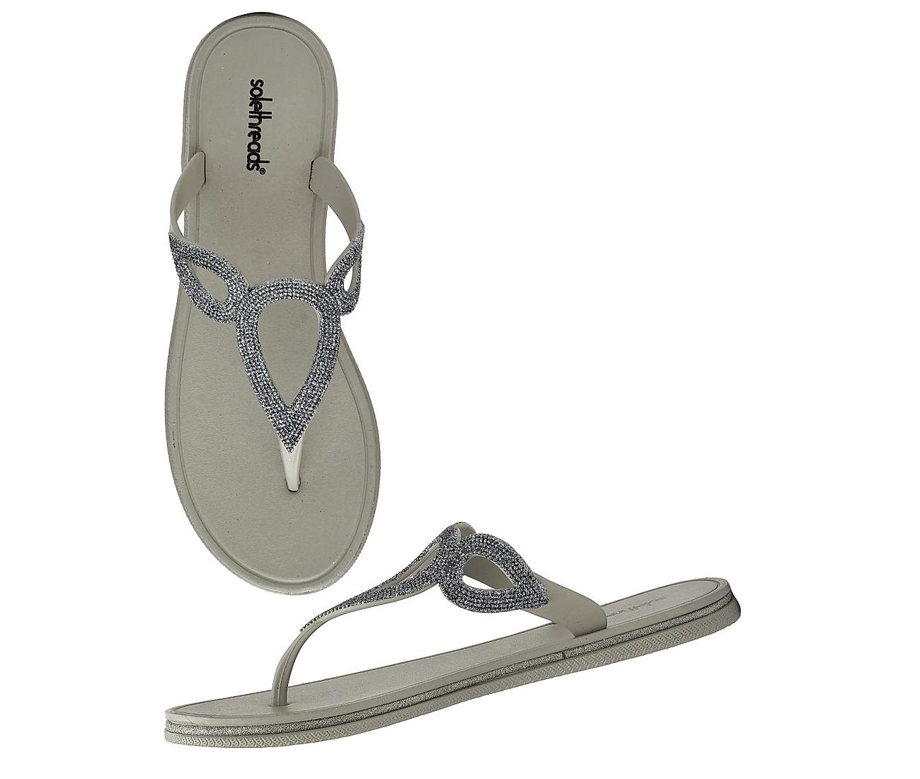 Silver Rhinestone Double Strap Sandals · Filly Flair