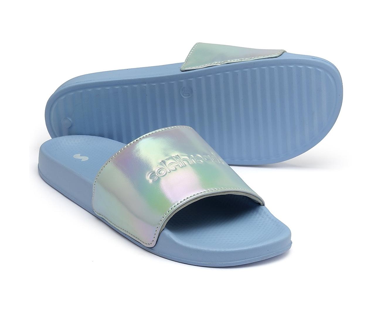 Blue discount slides womens