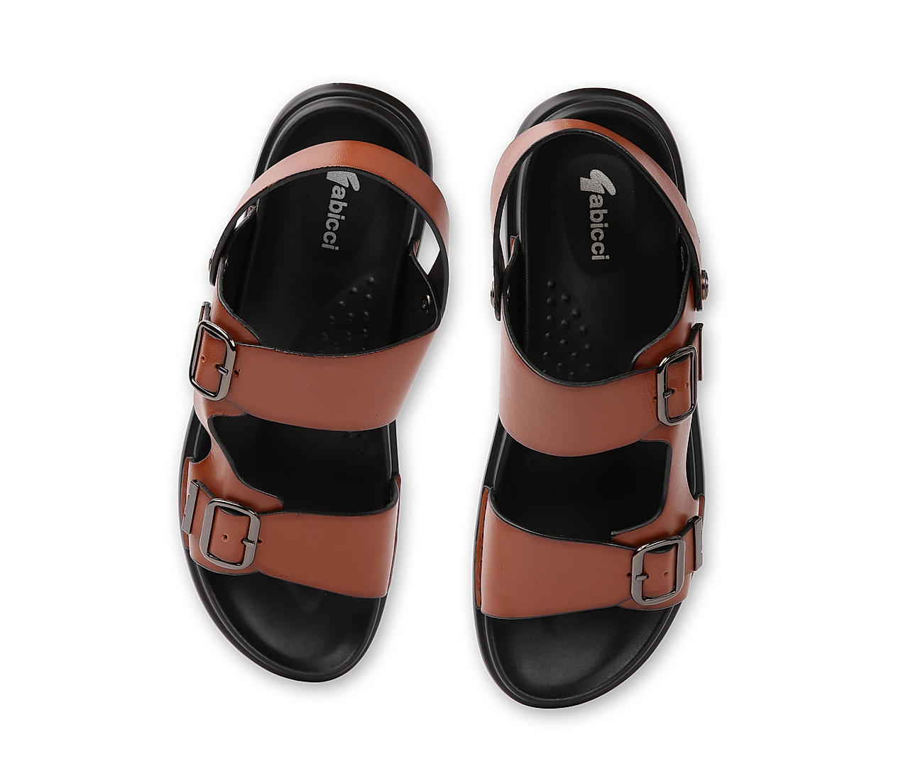 Buy Arrow Men Brown Solid Jaxon Leather Sandals - NNNOW.com