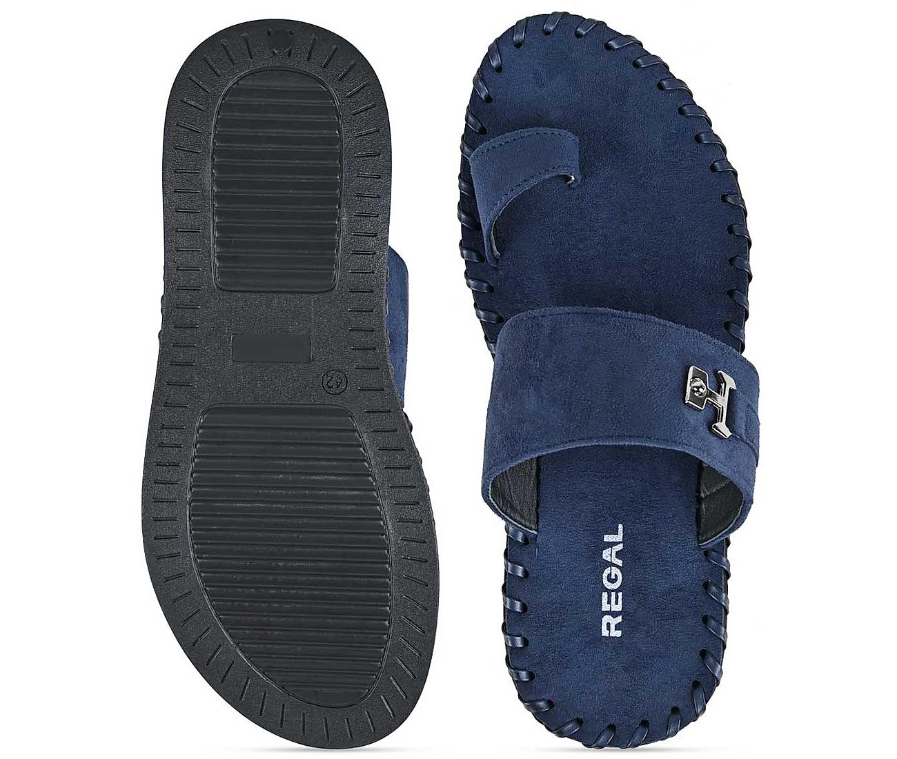 Blue Leather Closed Toe sandals for Men - Mardi Gras