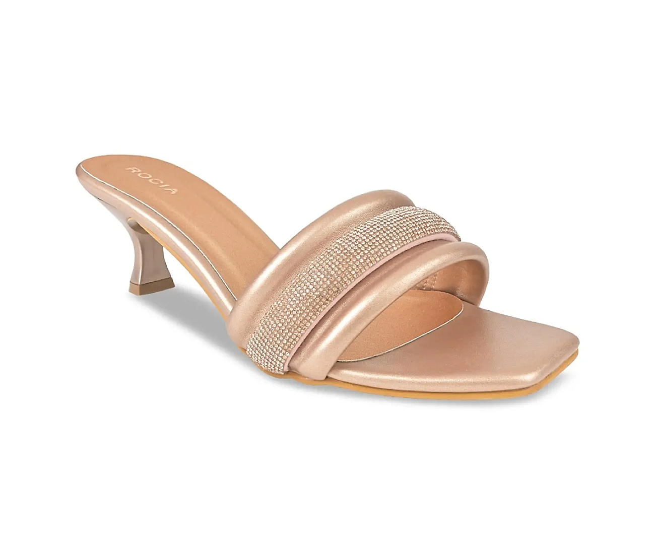 Women Rose Gold Embellished Block Heels – Inc5 Shoes