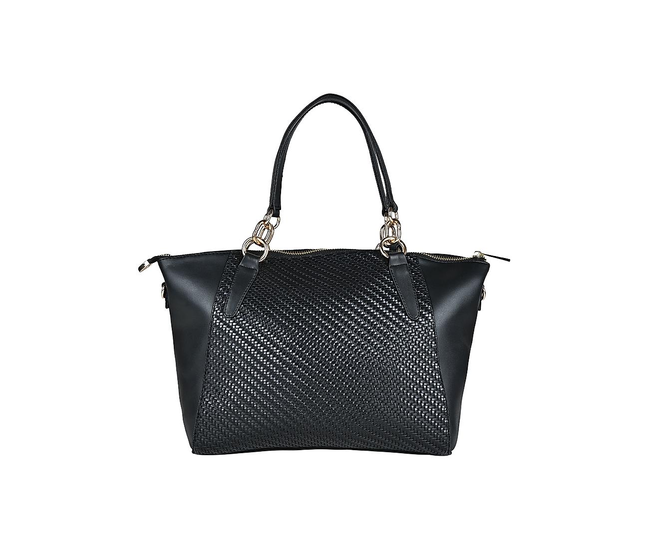 Black Small Woven Bag - Melie Bianco