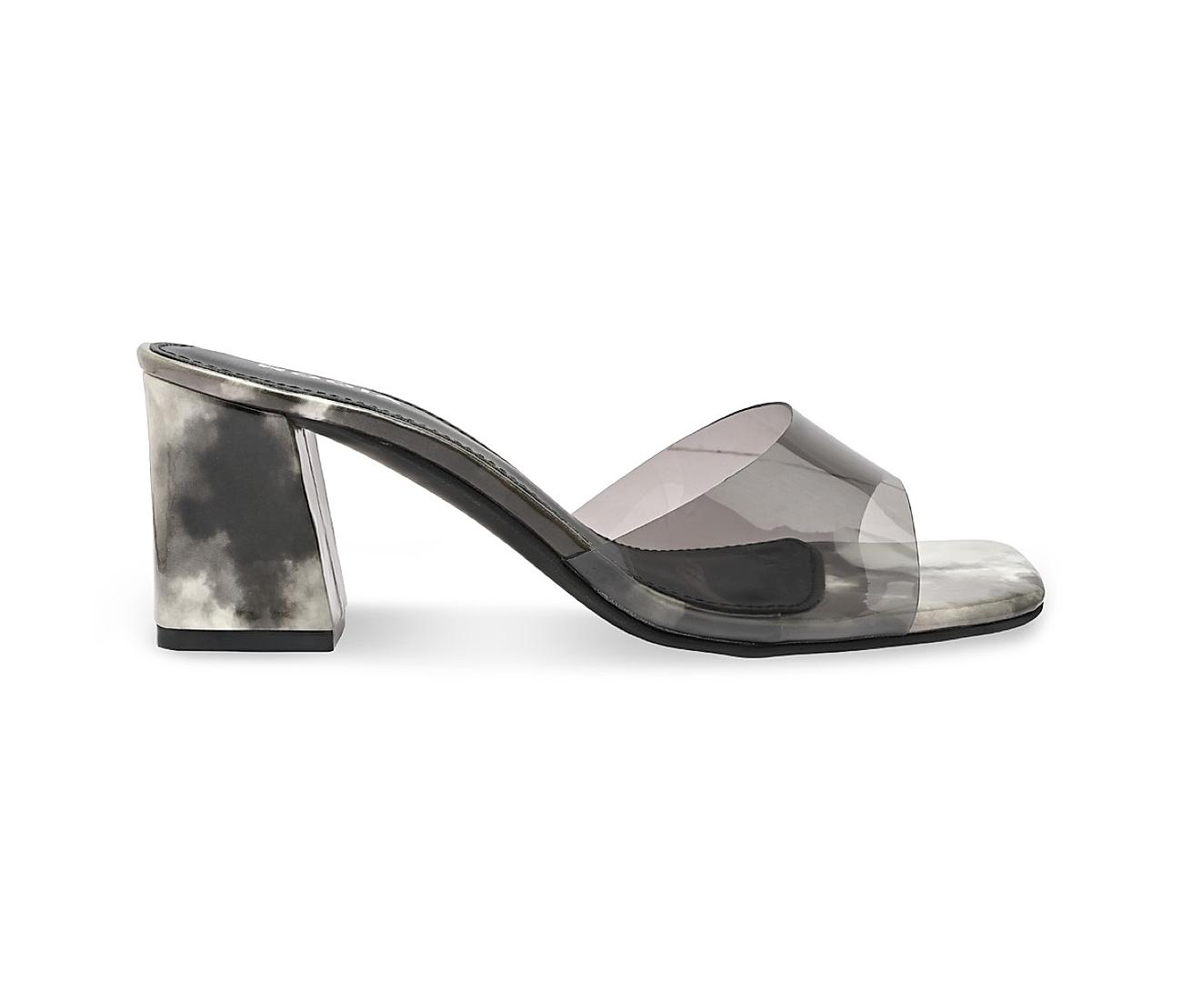 Prada Black and Silver Block Heel Peep Toe Sandals Uk 6 Eu 39 | eBay