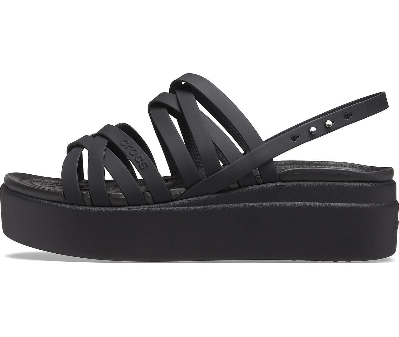 Buy Crocs Black Women Crocs Brooklyn Strappy Lowwdgw Flip Flop