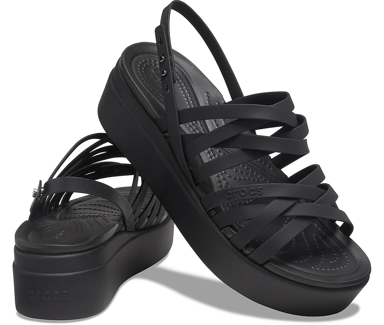 Buy Crocs Black Women Crocs Brooklyn Strappy Lowwdgw Flip Flop