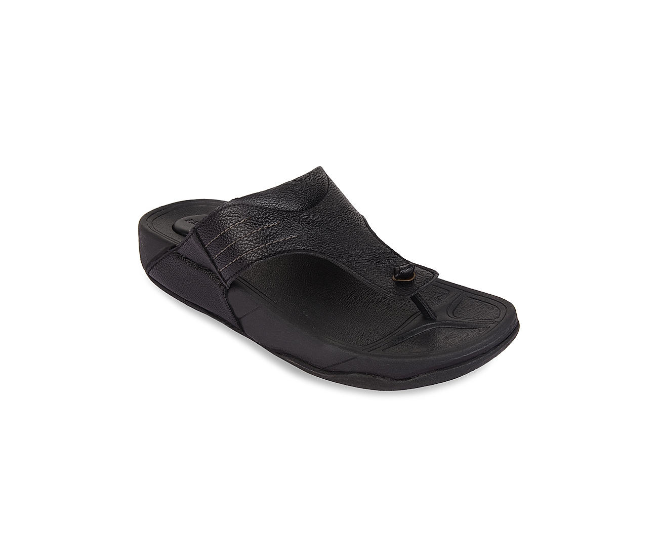 Regal Black Men Leather Comfort Sandals