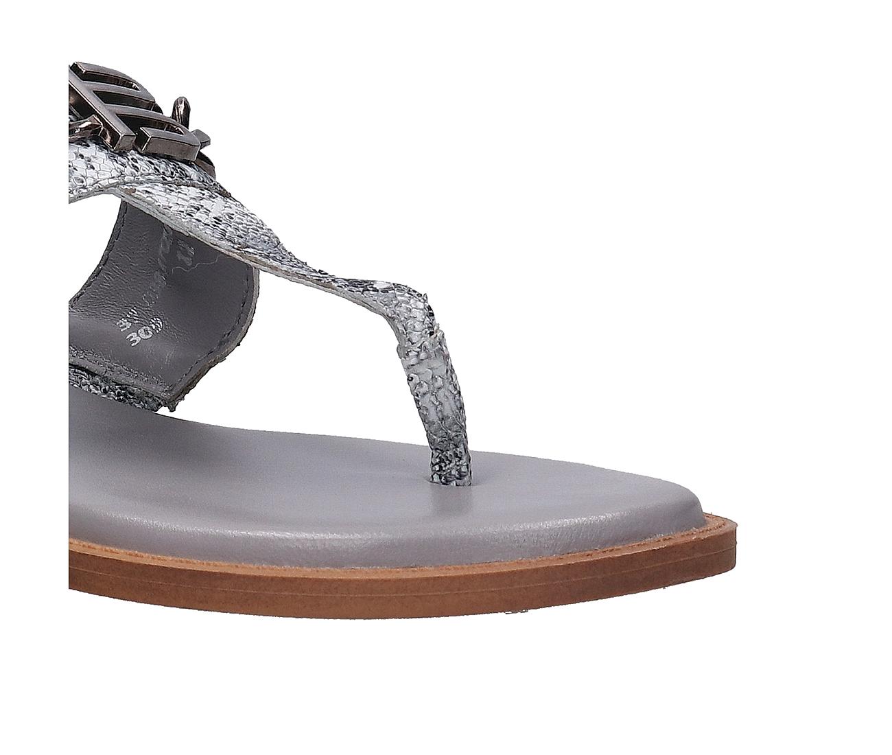 Silver flat discount sandals for women