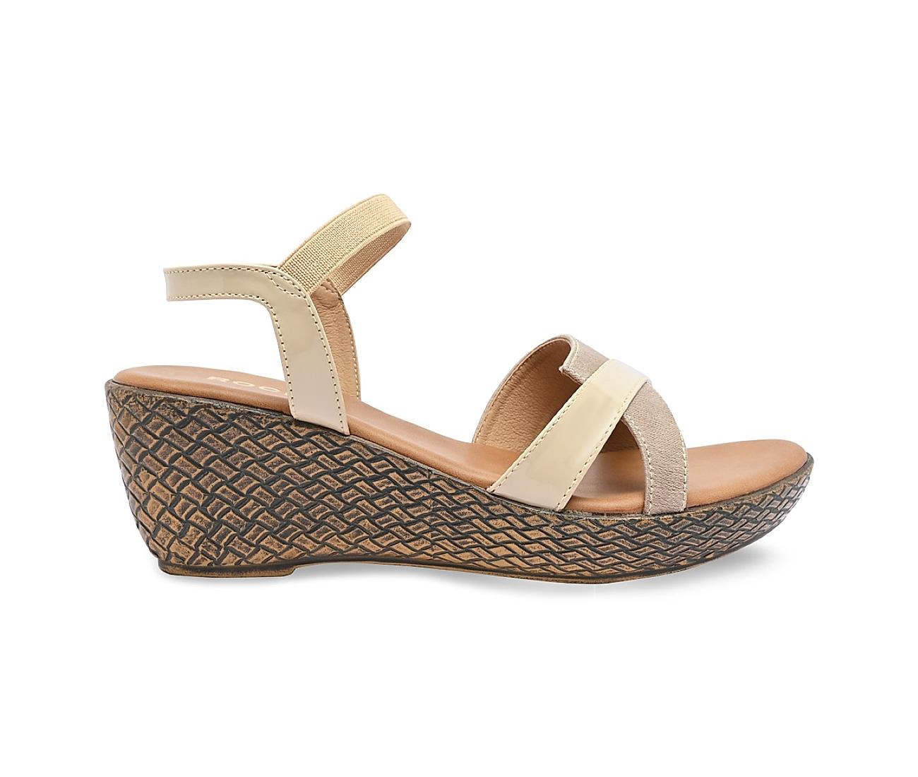 Womens beige wedge on sale sandals