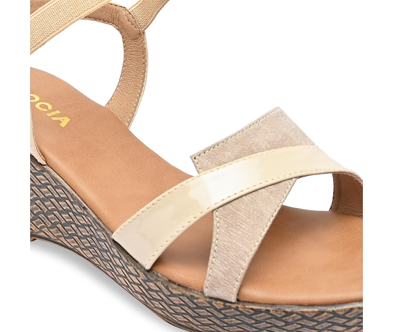 Rocia Beige Women Casual Wedge Sandals