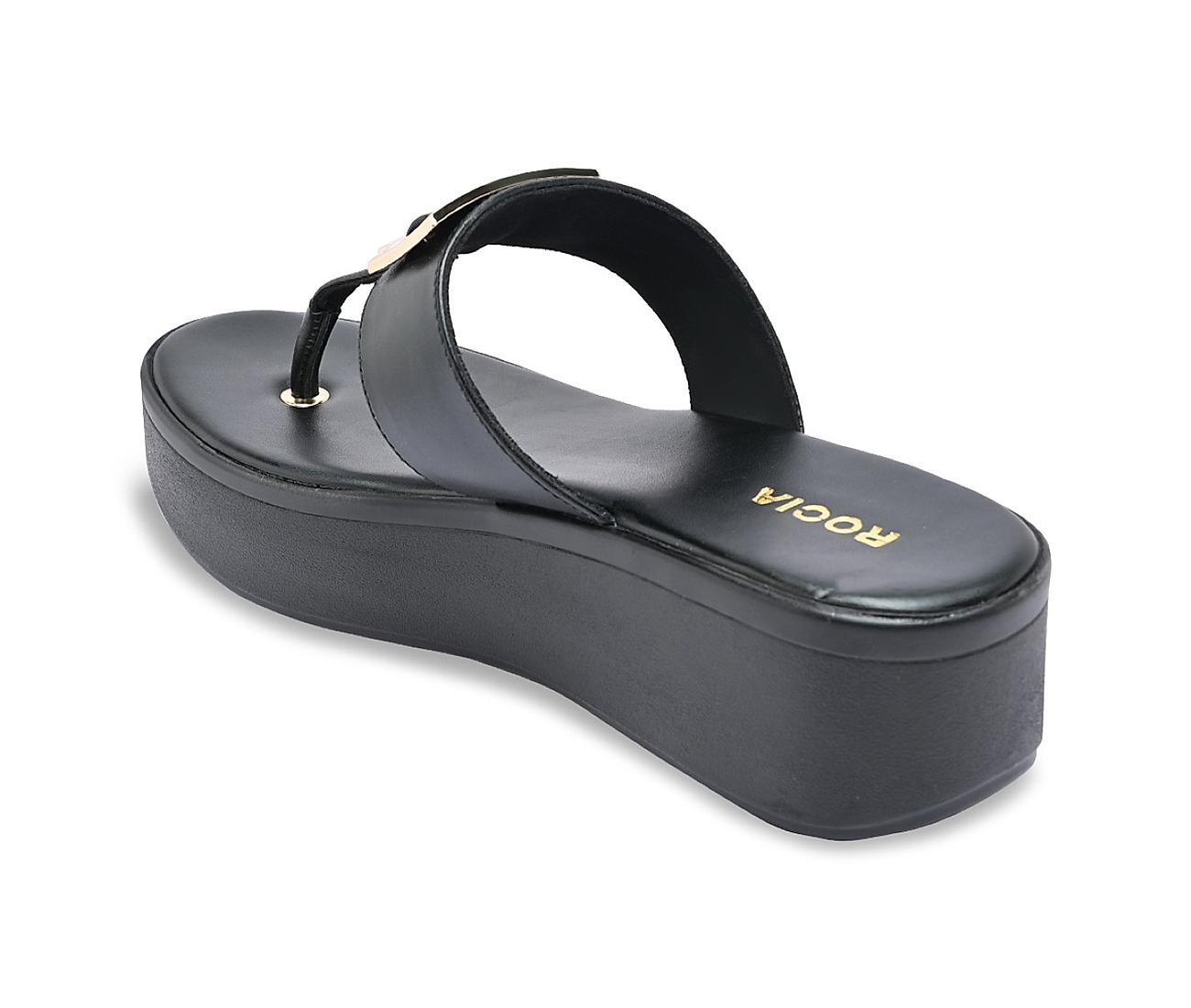 Buy Big Bird Footwear Casual Heeled Wedges Sandals for Women & Girls (Black)  Online at Best Prices in India - JioMart.