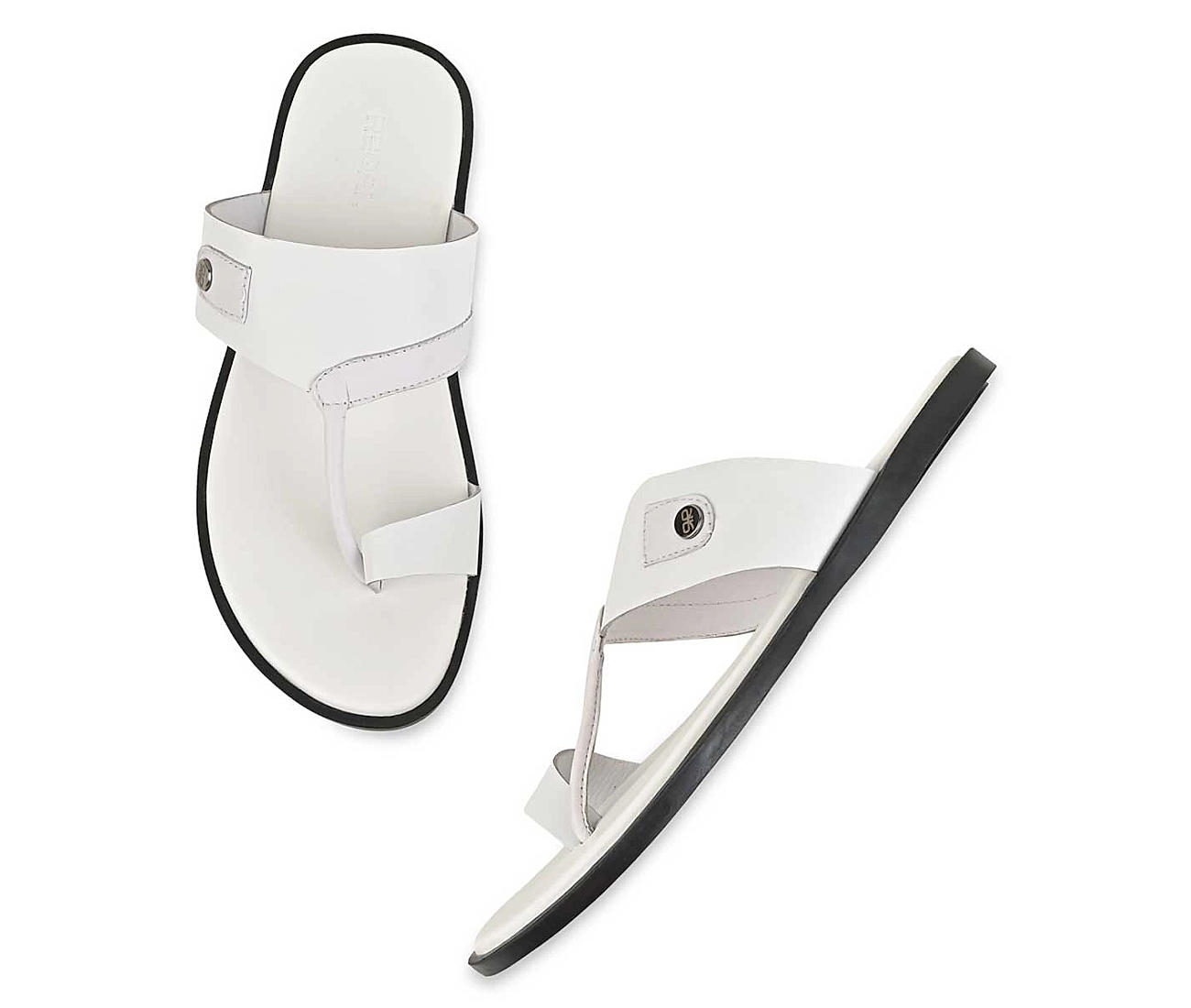 Mens white online chappal