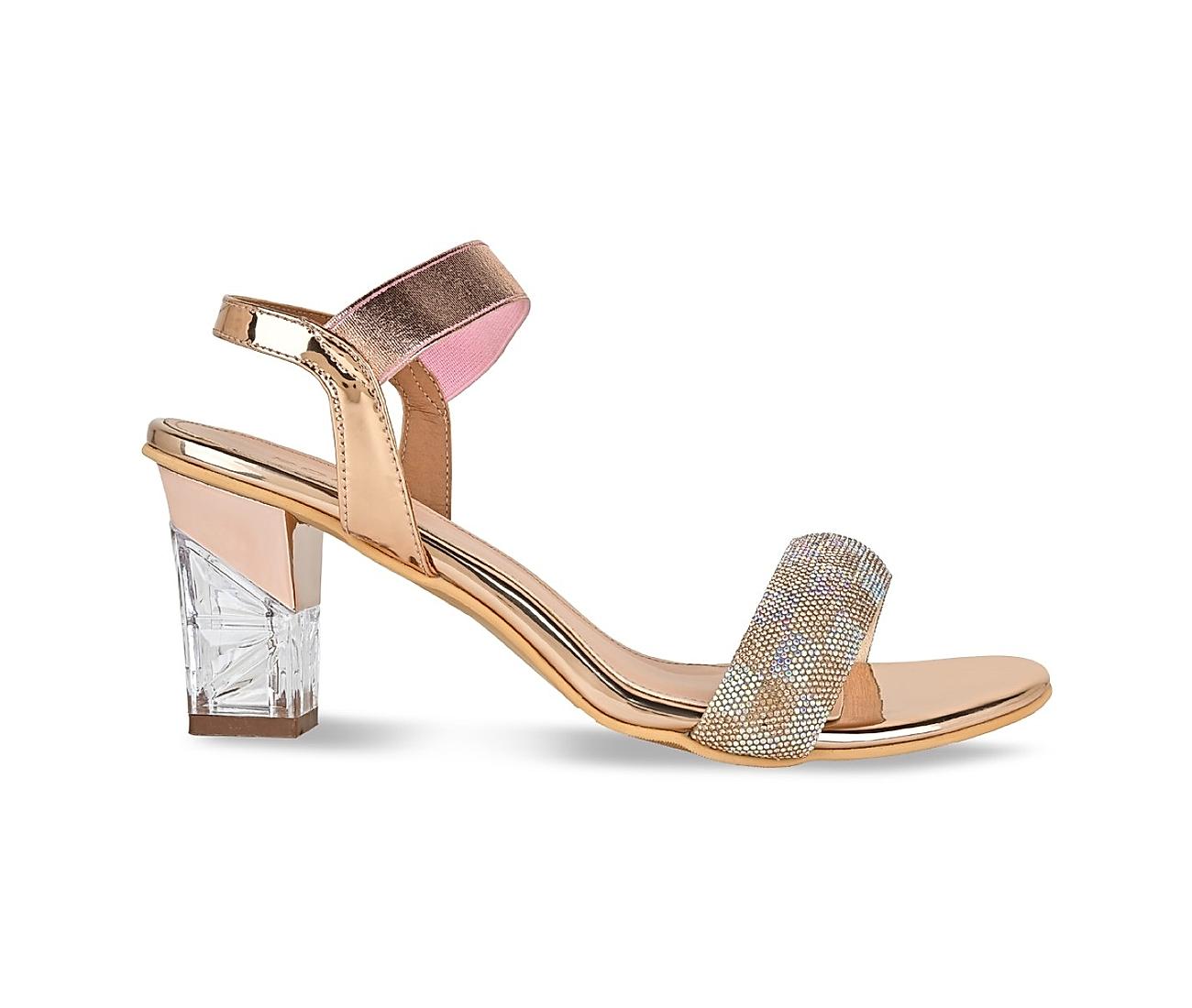 Y2K Gold Double Diamond platform heels