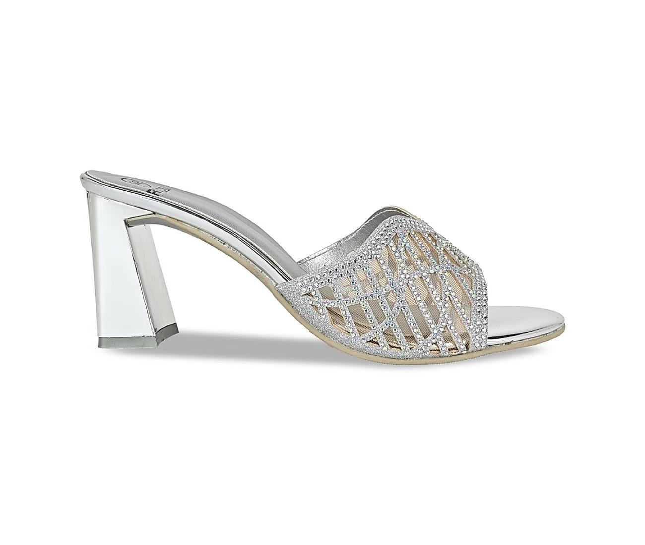 Silver Diamante Spiral High Heeled Sandals | PrettyLittleThing USA