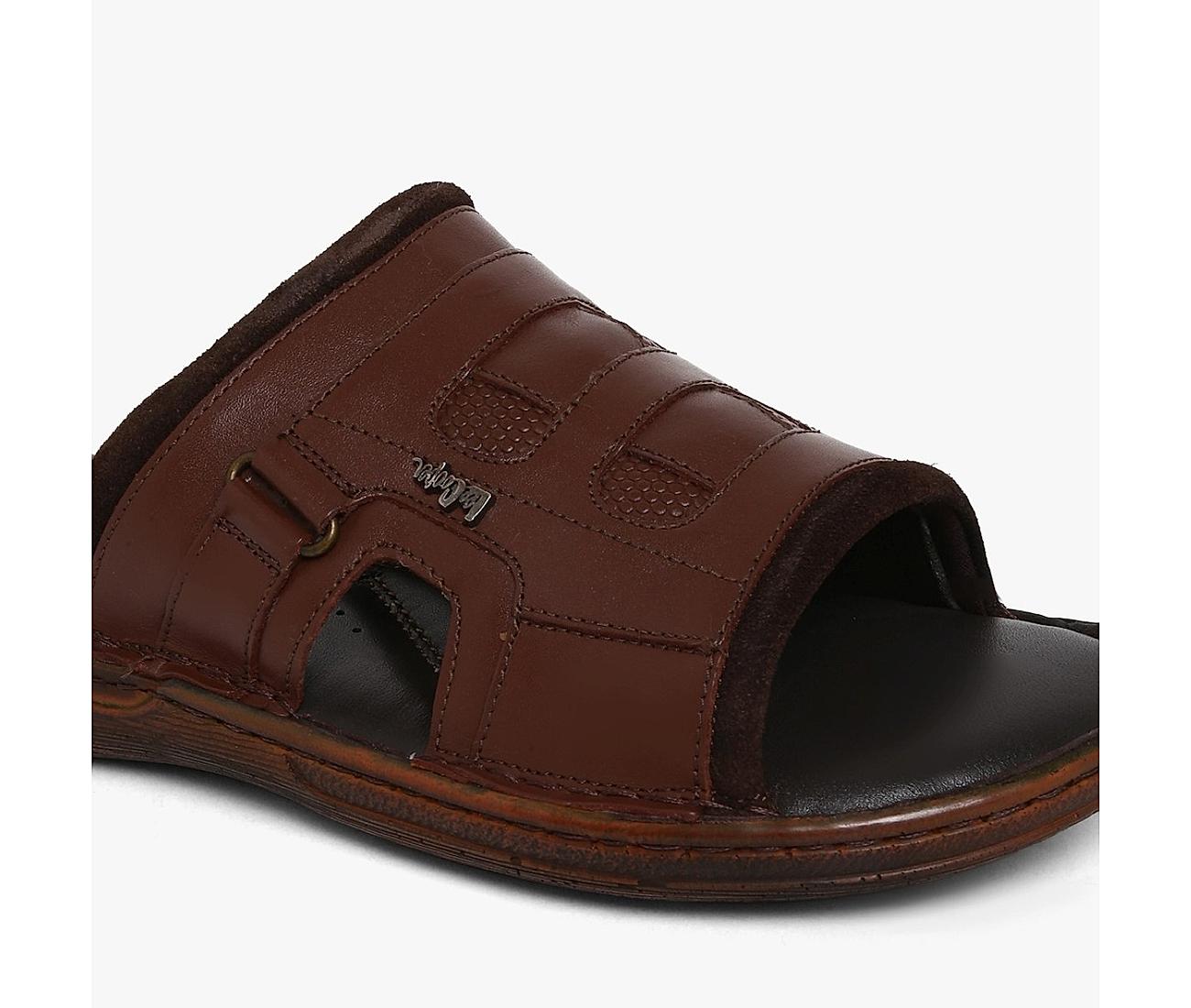 Buy Lee Cooper Men Brown Leather Sandals - Sandals for Men 1523559 | Myntra