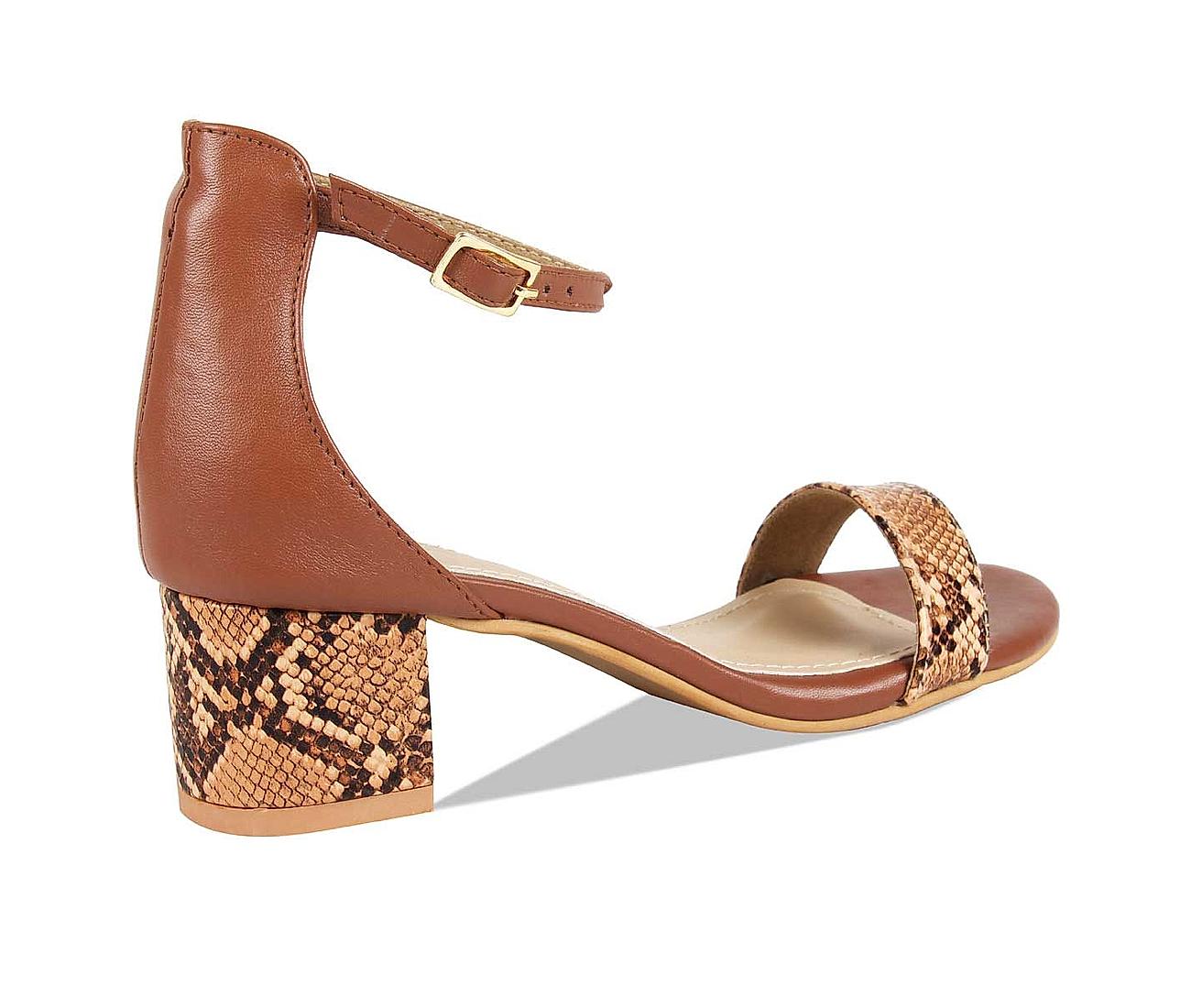 Rocia Tan ankle strap block heels