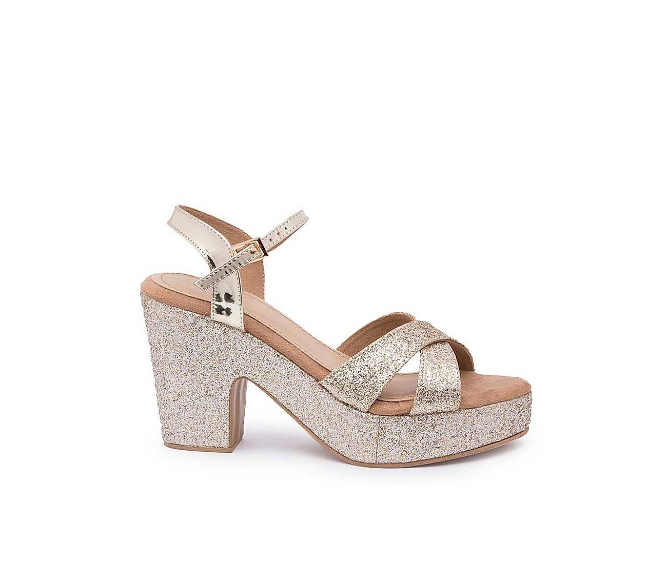 Luxury Shiny Bow Sequin Silver Block Heel Sandals For Women With Gold And  Silver Buckle, Thick Heels For Parties, Weddings, And Special Occasions  Available In Sizes 35 42 From Bags257, $23 | DHgate.Com