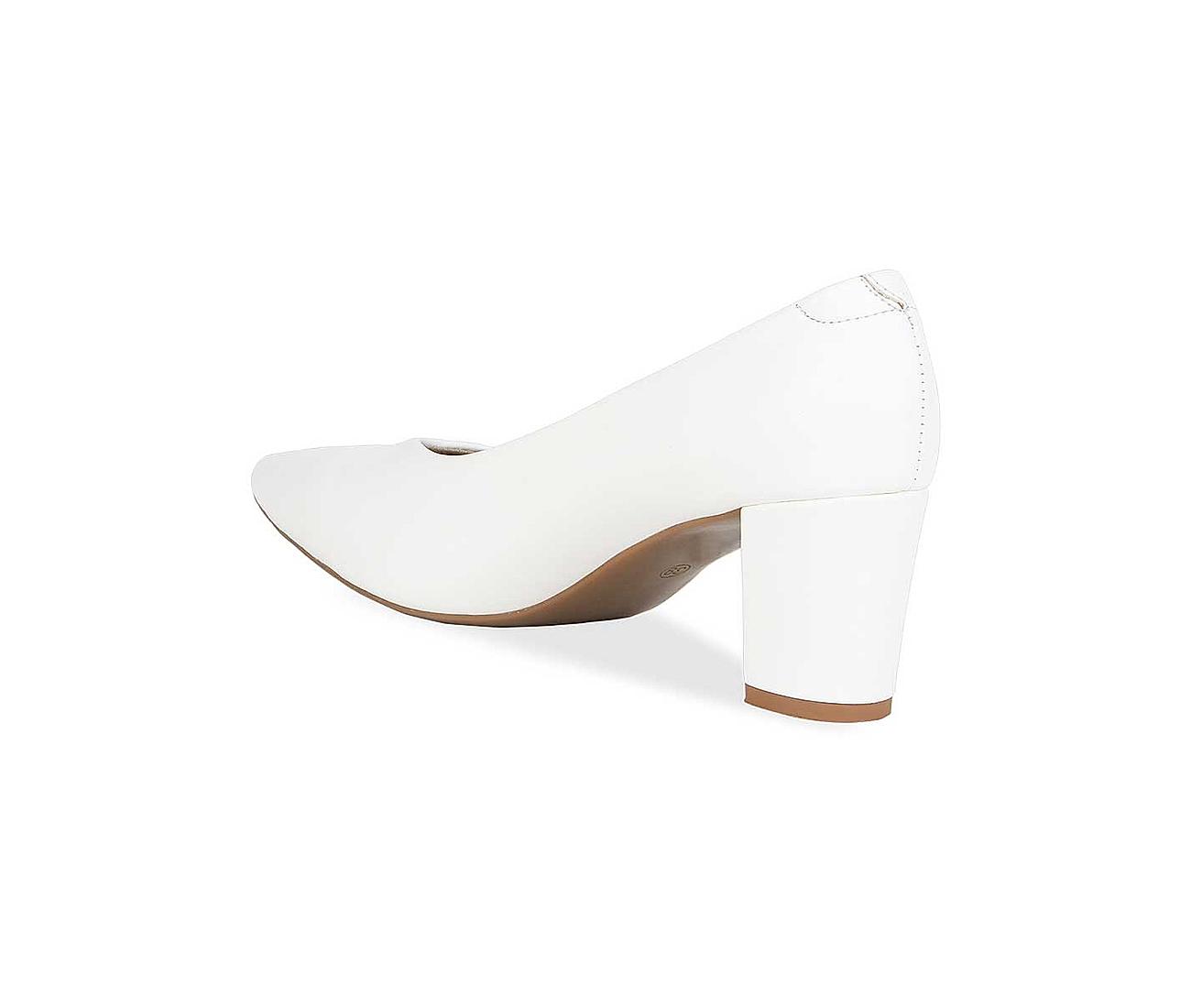 Synthetic Leather Plain Slip-On Women'S White Block Heels Bellies at Rs  365/pair in New Delhi