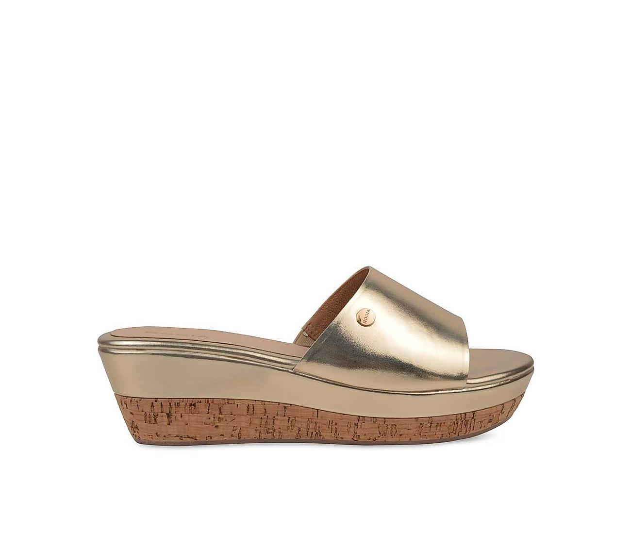 Buy Rocia Women Gold Slip On Wedges Online at Regal Shoes 7724142