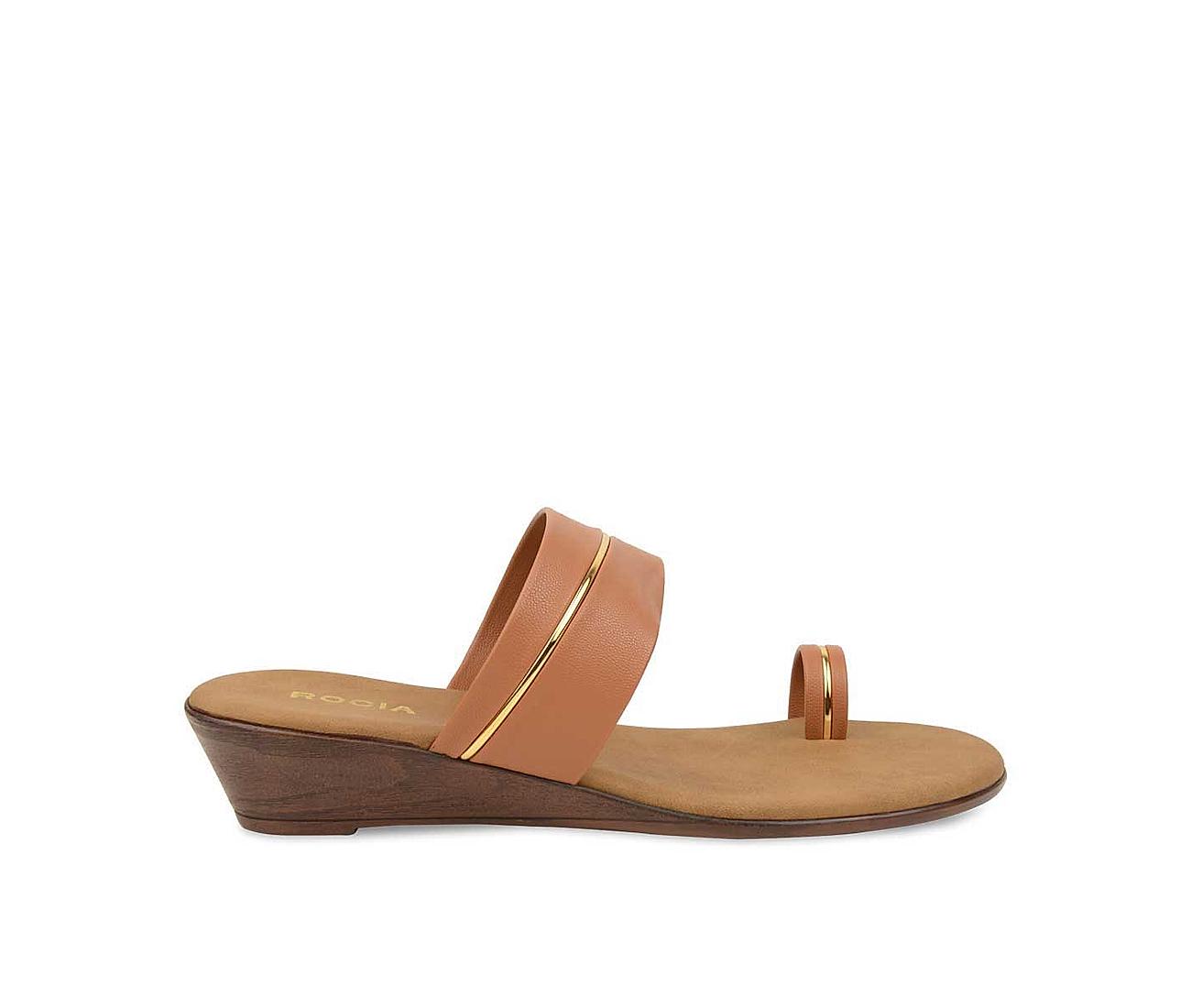 Rocia Women Tan One Toe Small Wedges