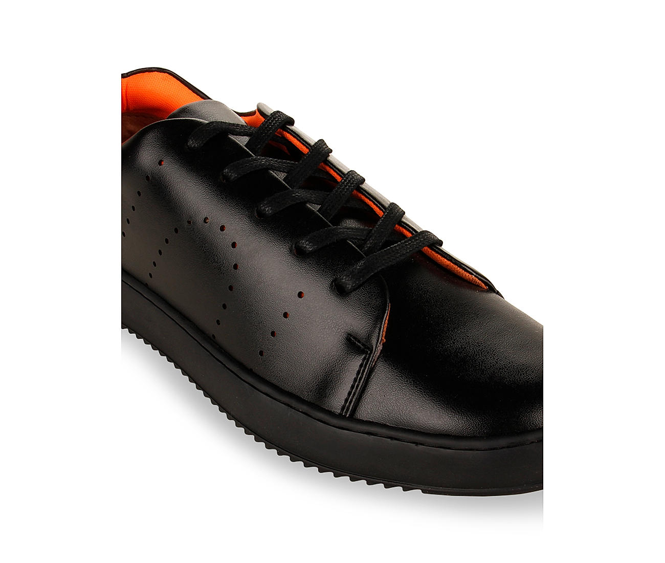 Refoam Men's Black Synthetic Leather Casual Sneaker