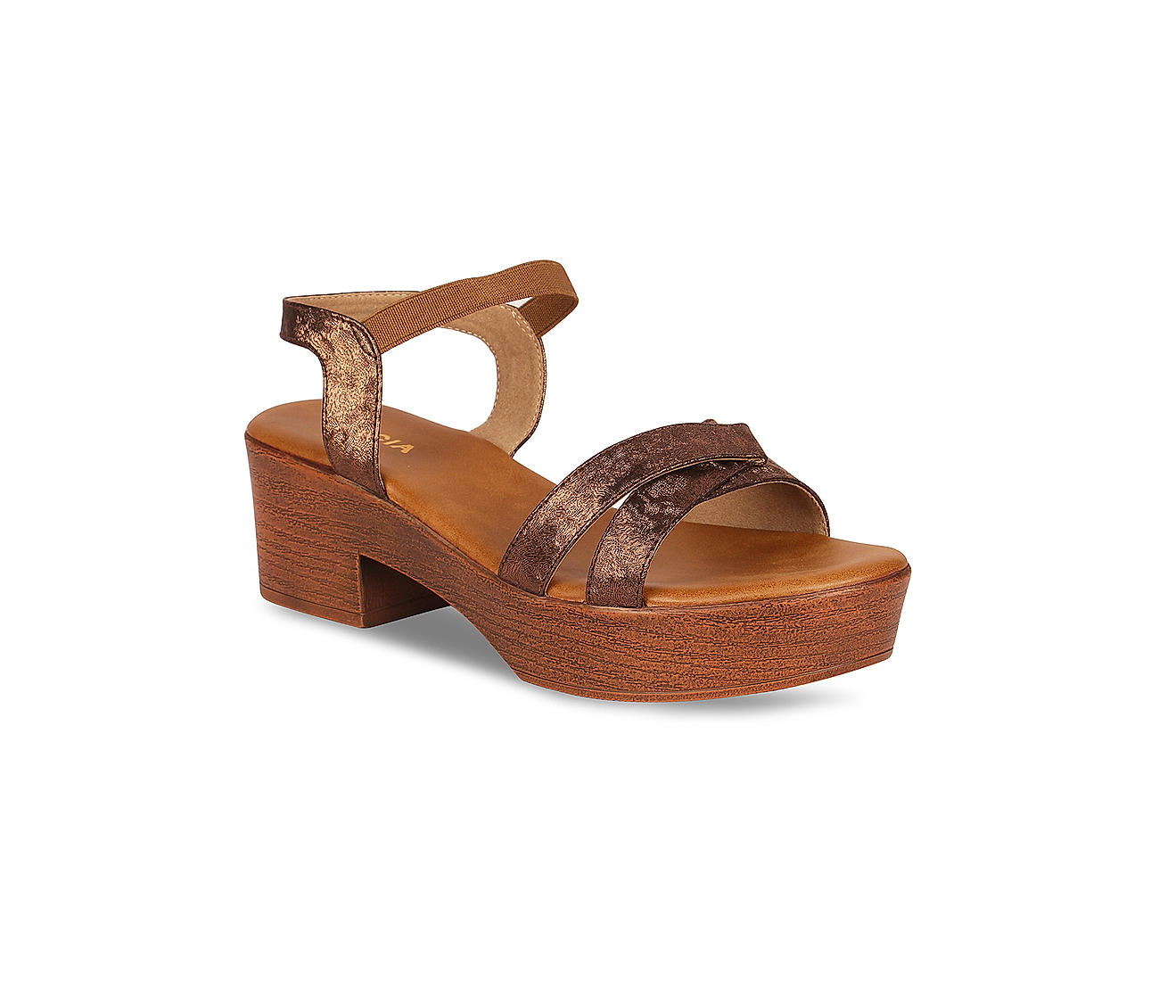 French Connection Chunky Cork Style Platform Sandals in Brown | Lyst UK