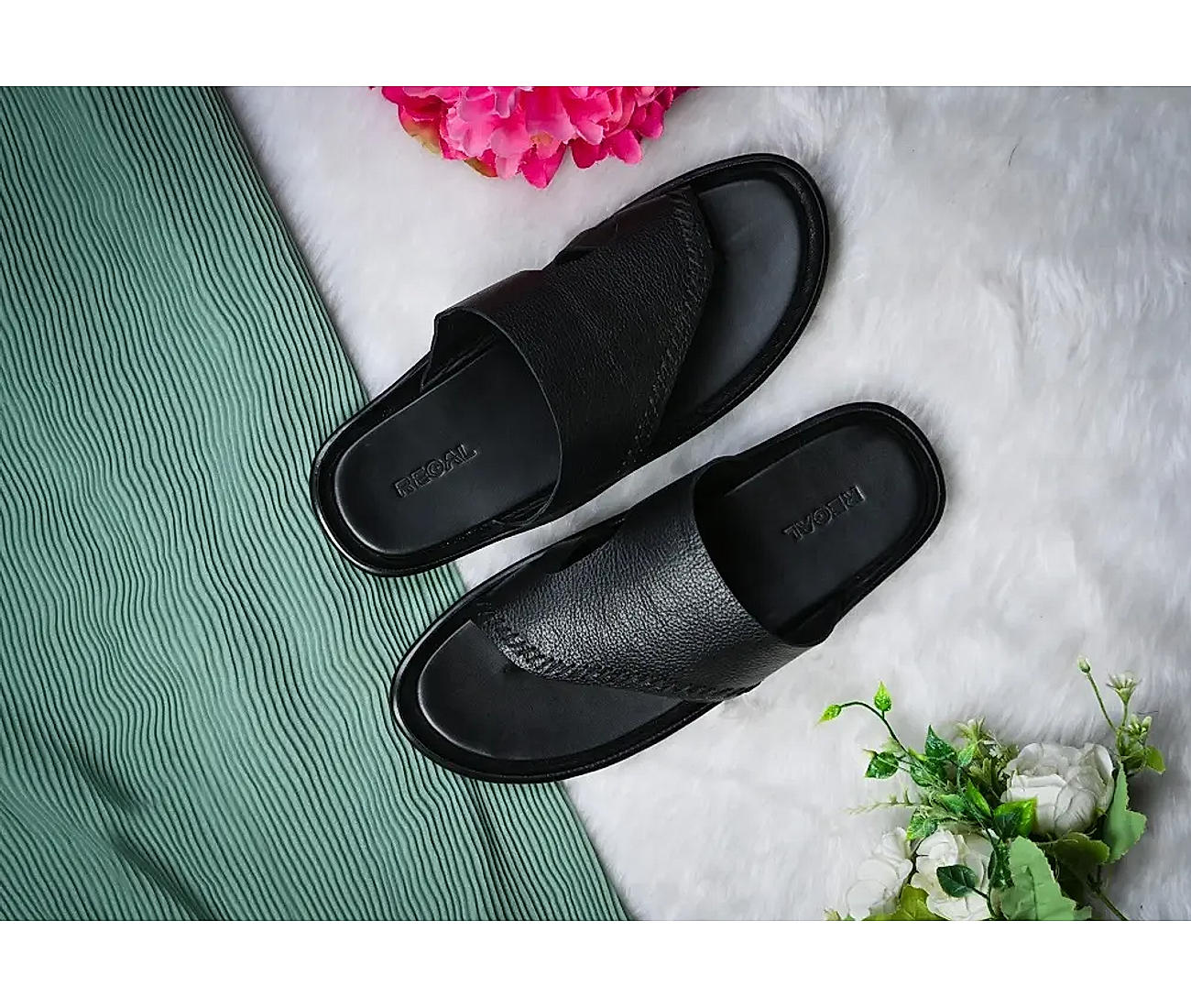 Waves Natural Rubber Flip Flops for Men Regular Fit Sandals Slippers Gray  Navy | eBay