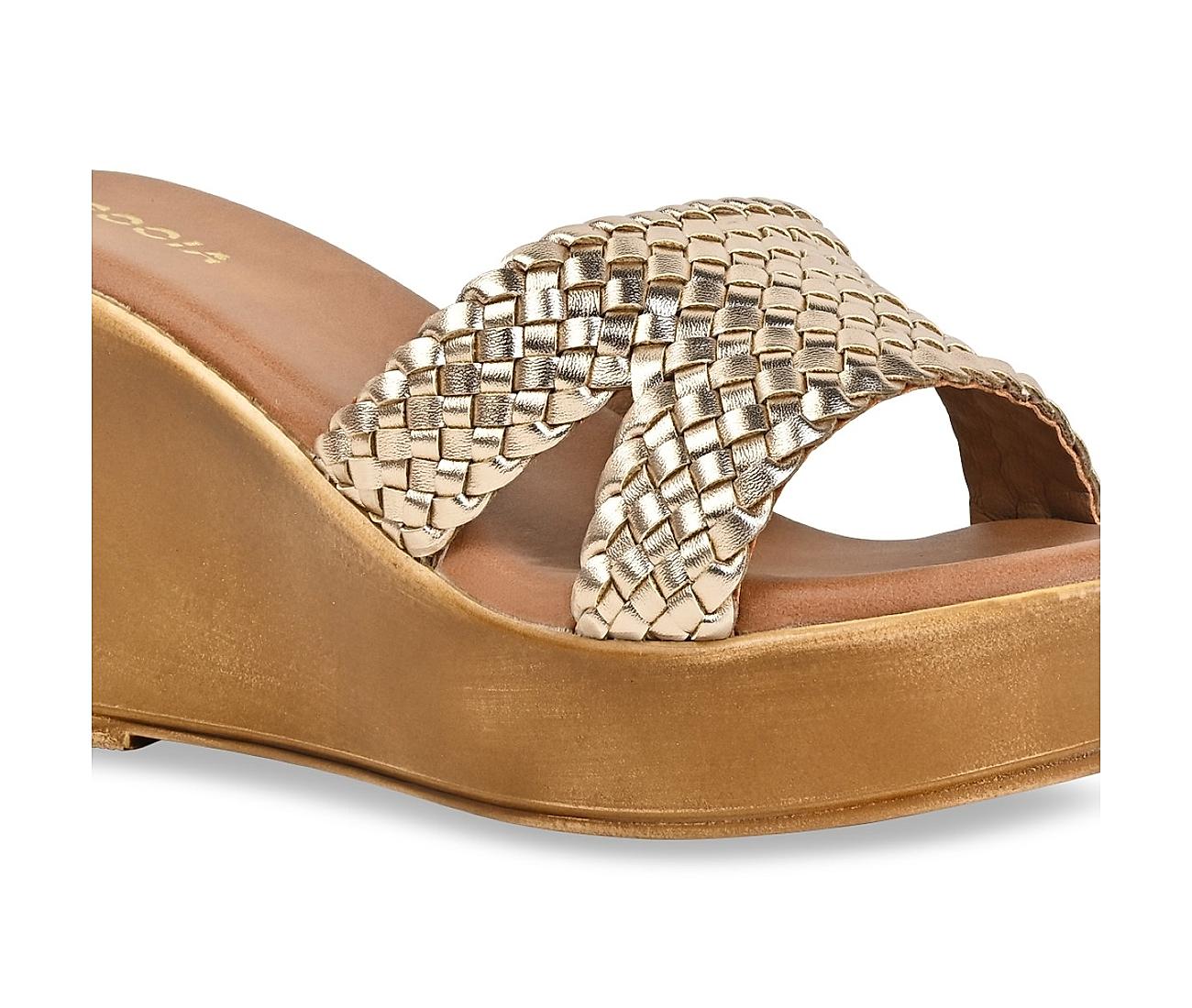 Buy Sawadi Partywear Platform Wedge Heels Rose Gold sandals Online at Best  Prices in India - JioMart.