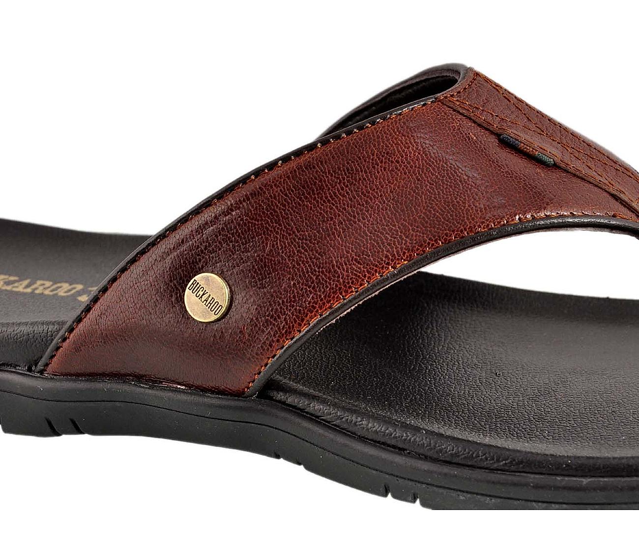 Buy BUCKAROO Brown Nicolo Synthetic Leather Slipon Men's Sandals | Shoppers  Stop