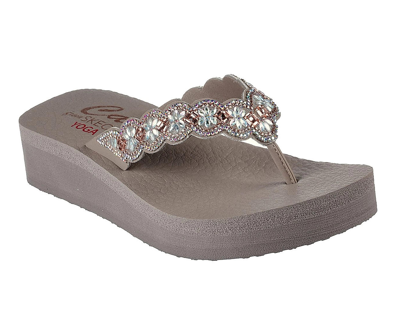 Buy Skechers Taupe Womens Vinyasa - Happy Spring Flip Flops Online