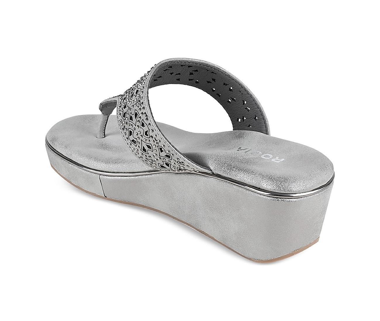 Black and silver online wedges