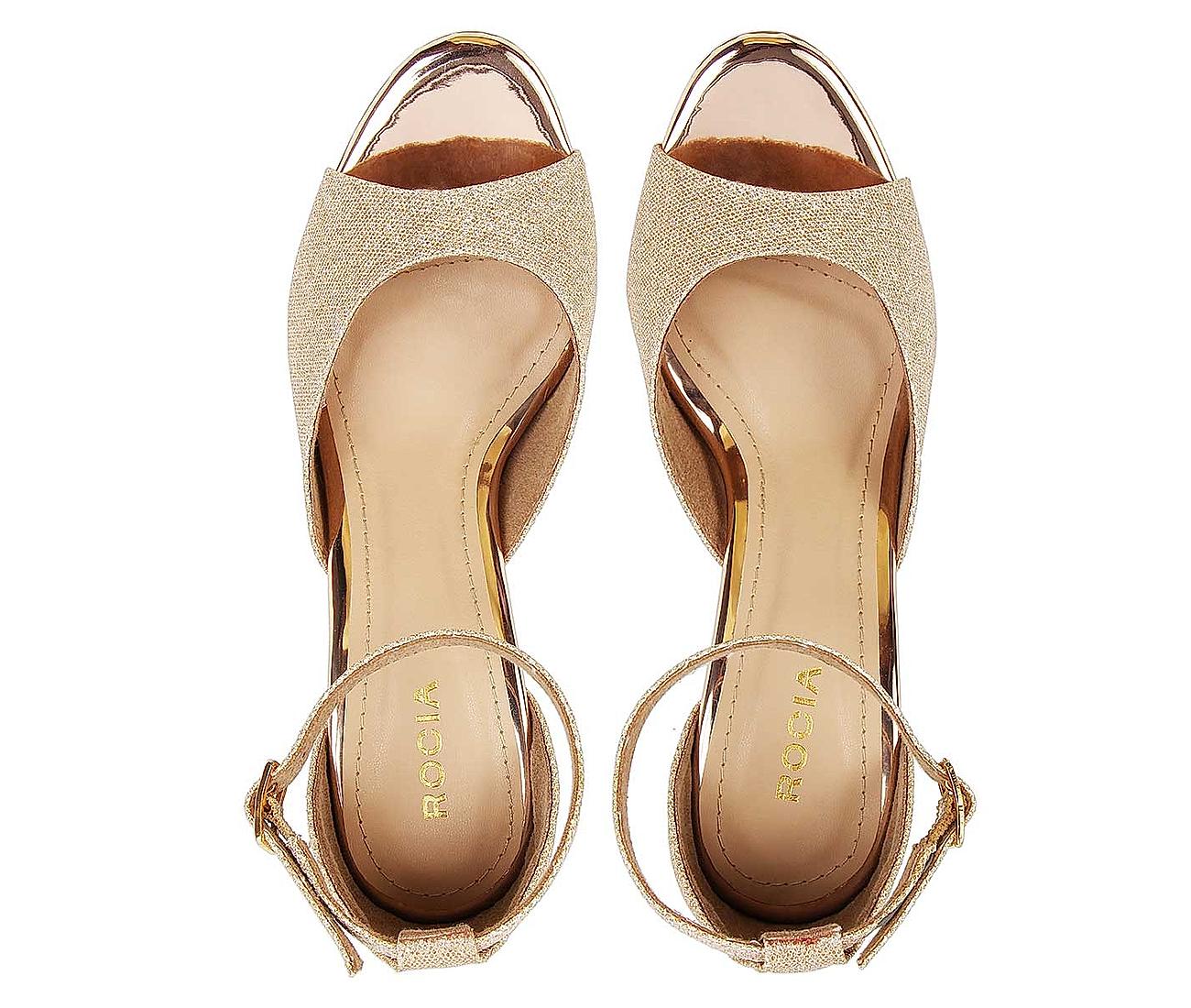 Trendy Gold Heels - Ankle Strap Heels - Vegan Block Heels - Lulus