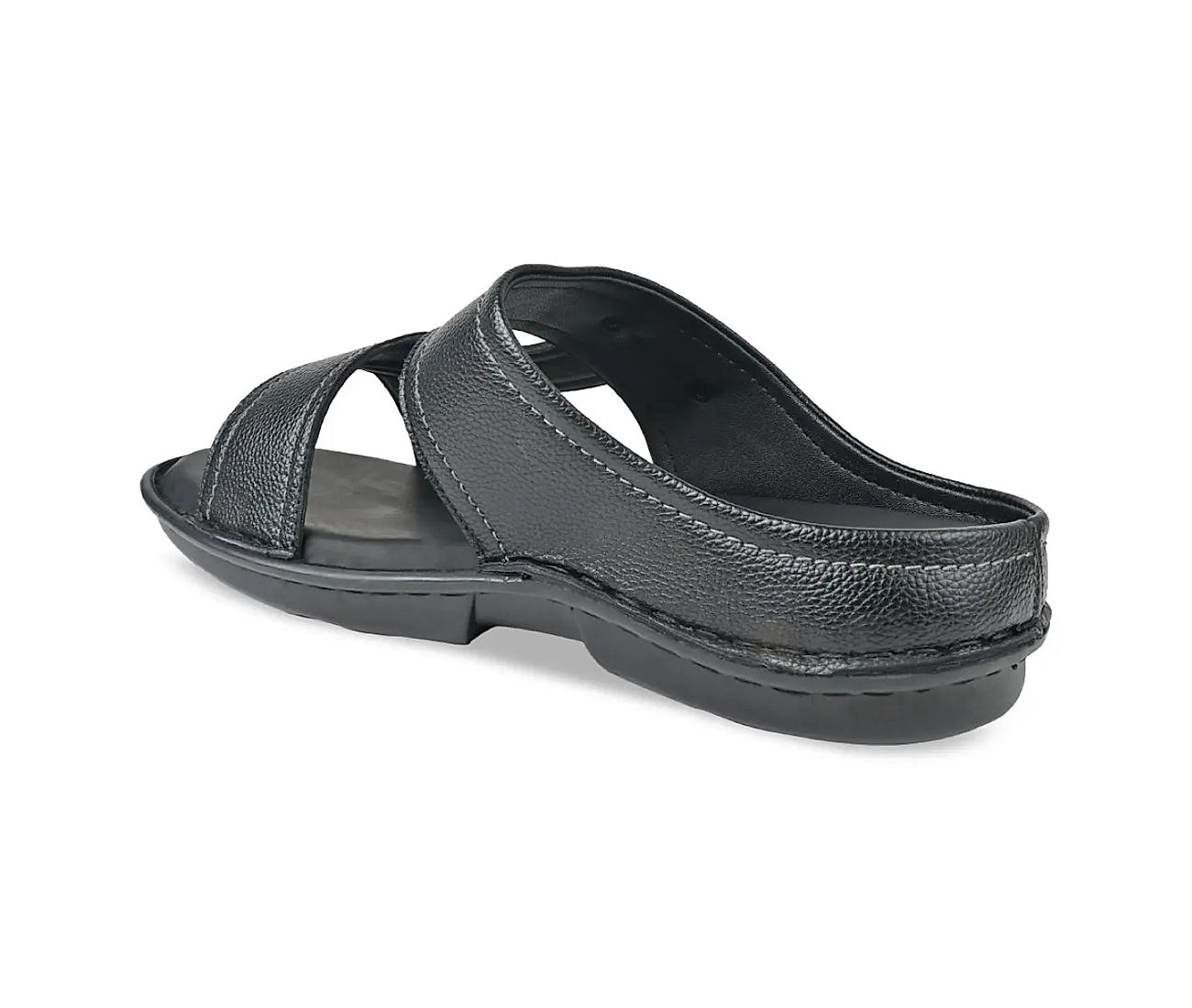 KHADIM Lazard Black Leather Mule Slip On Sandal for Men (5180406)